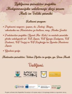 vabilo MALI IN VELIKI PESNIKI